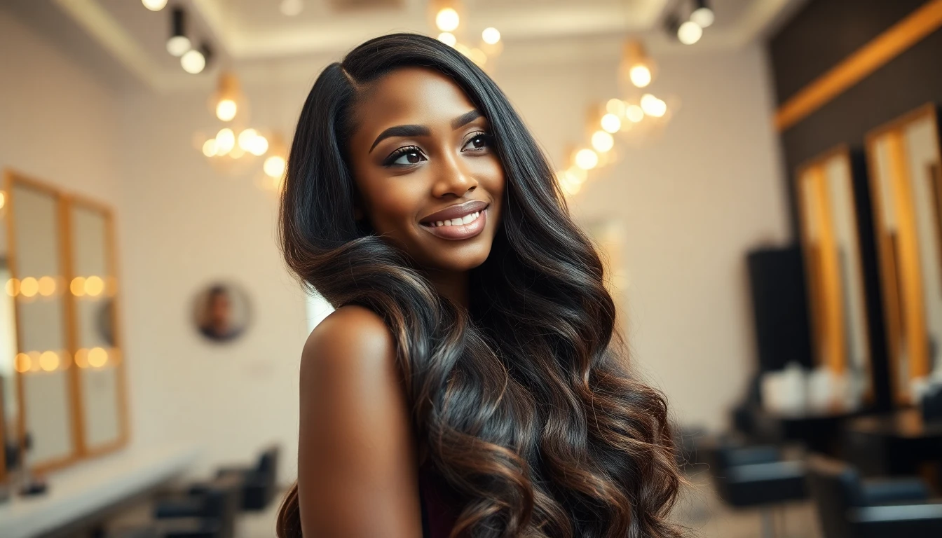 Happy client with beautiful hair